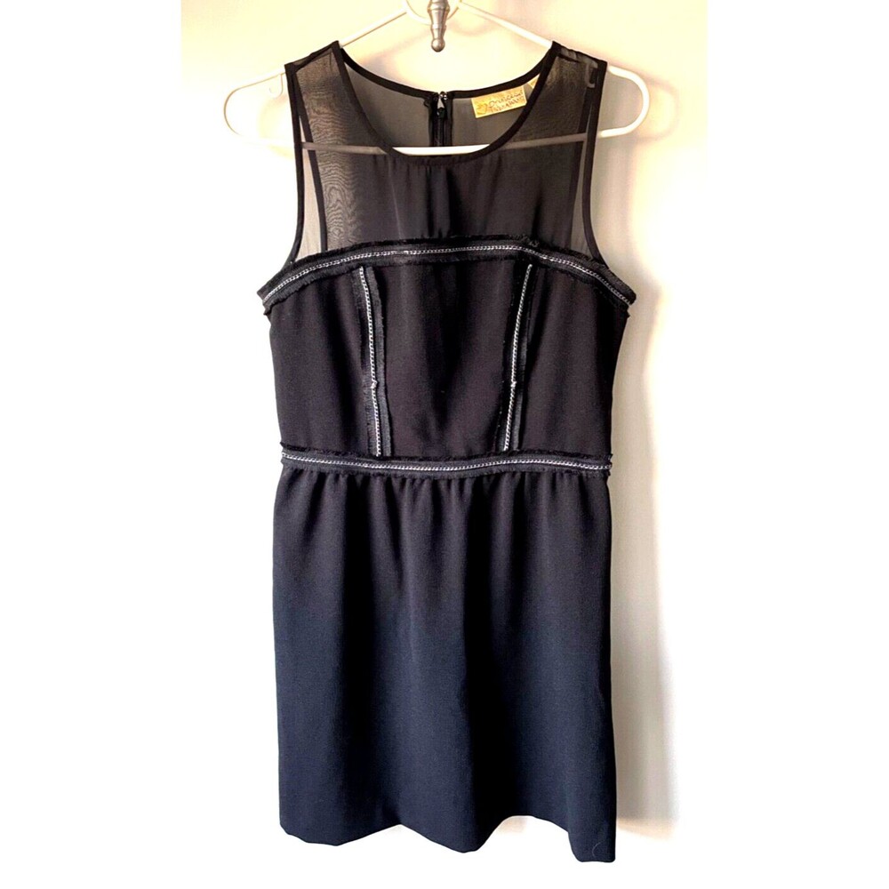 Vera Wang Princess Juniors 5 Black Round Neck Sleeveless Back Zip Sheath Dress